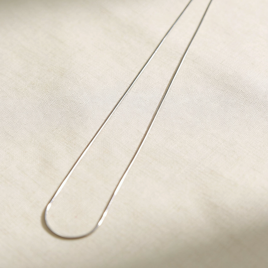 Silver snake chain necklace, minimalist herringbone chain jewelry for women